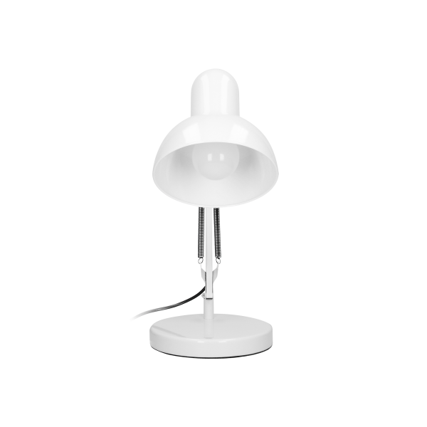 DEON desk lamp, 10W, E27, high, steel, white DEON desk lamp, 10W, E27, high, steel, white